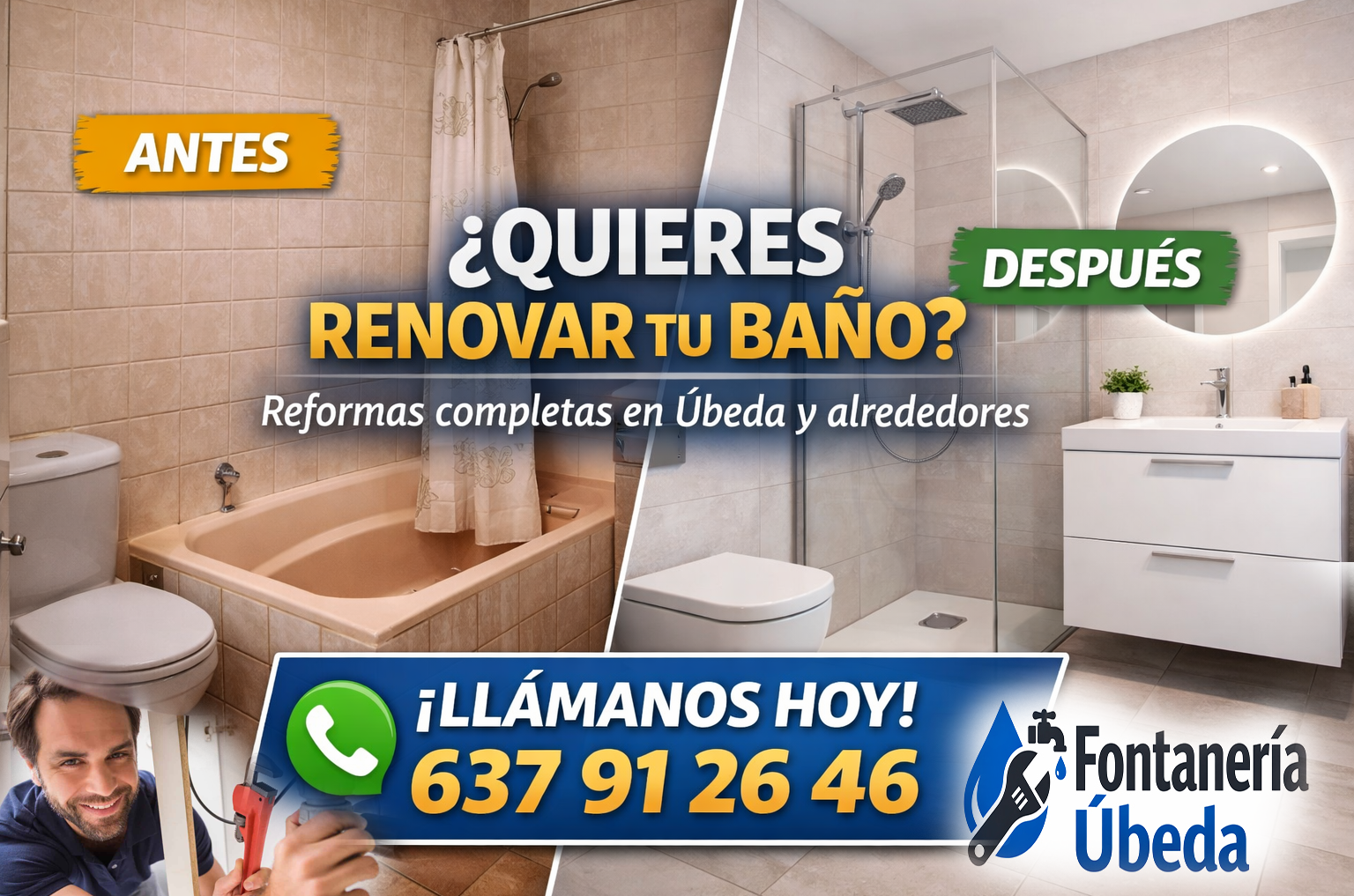 Fontanero en Ubeda Reformas de Baños